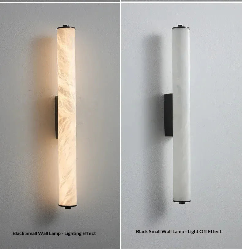 Verthara Premium Alabaster & Copper Marble Wall Sconce