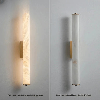 Verthara Premium Alabaster & Copper Marble Wall Sconce