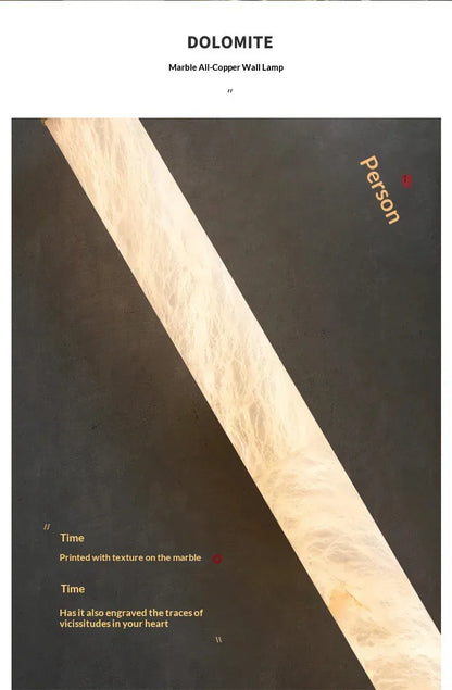 Verthara Premium Alabaster & Copper Marble Wall Sconce