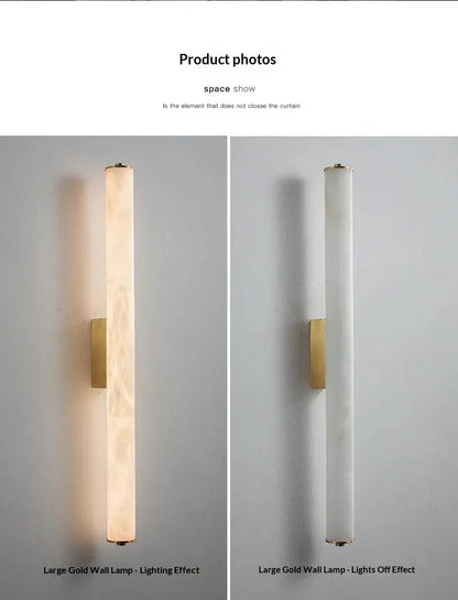 Verthara Premium Alabaster & Copper Marble Wall Sconce