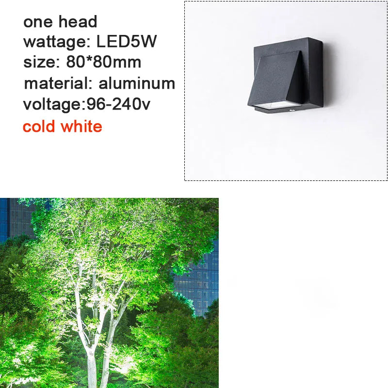 Verthara Premium Aluminium IP65 Outdoor Wall Light cold white 5W