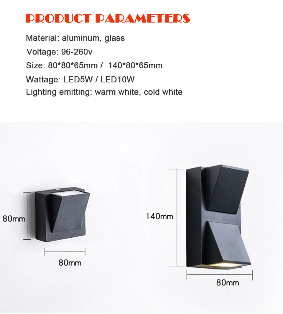 Verthara Premium Aluminium IP65 Outdoor Wall Light