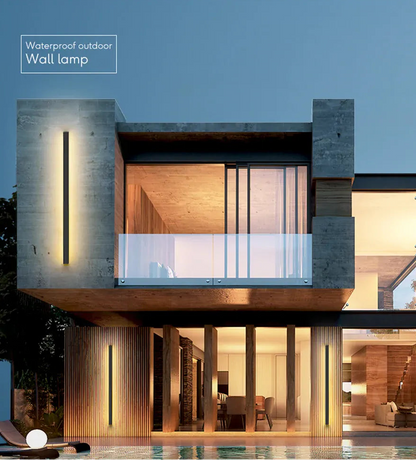 Verthara Premium Aluminium Linear LED Outdoor Wall Light - Backlit Wall Light