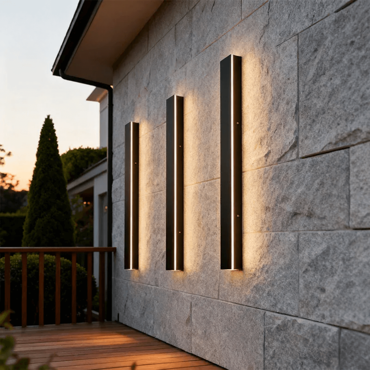 Verthara Premium Aluminium Linear LED Outdoor Wall Light - Backlit Wall Light