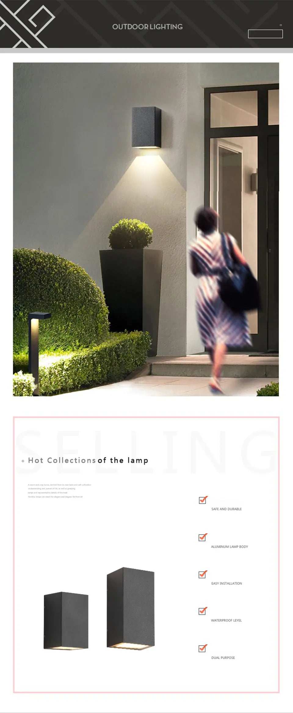 Verthara Premium Aluminium Outdoor Corridor Wall Light