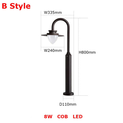 Verthara Premium Aluminium Outdoor Post Light With 3 Heads – Hardwired - Brown Finish - Ideal For Garden - Patio - Walkway - Driveway B Lawn lamp