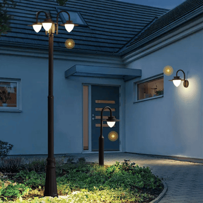 Verthara Premium Aluminium Outdoor Post Light With 3 Heads – Hardwired - Brown Finish - Ideal For Garden - Patio - Walkway - Driveway