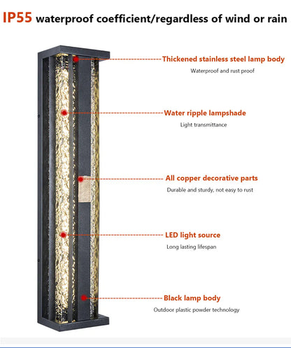 Verthara Premium Asian-Inspired Stainless Steel Outdoor Sconce
