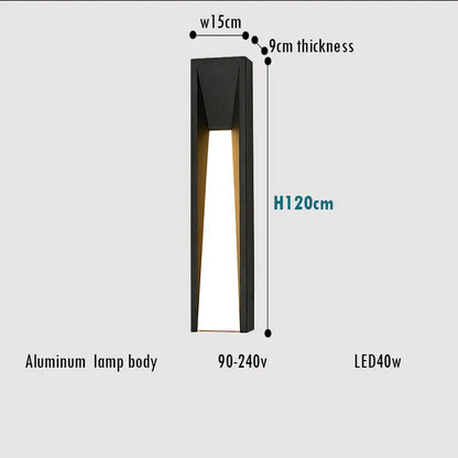 Verthara Premium Black Exterior Porch Wall Light cool white / H120cm