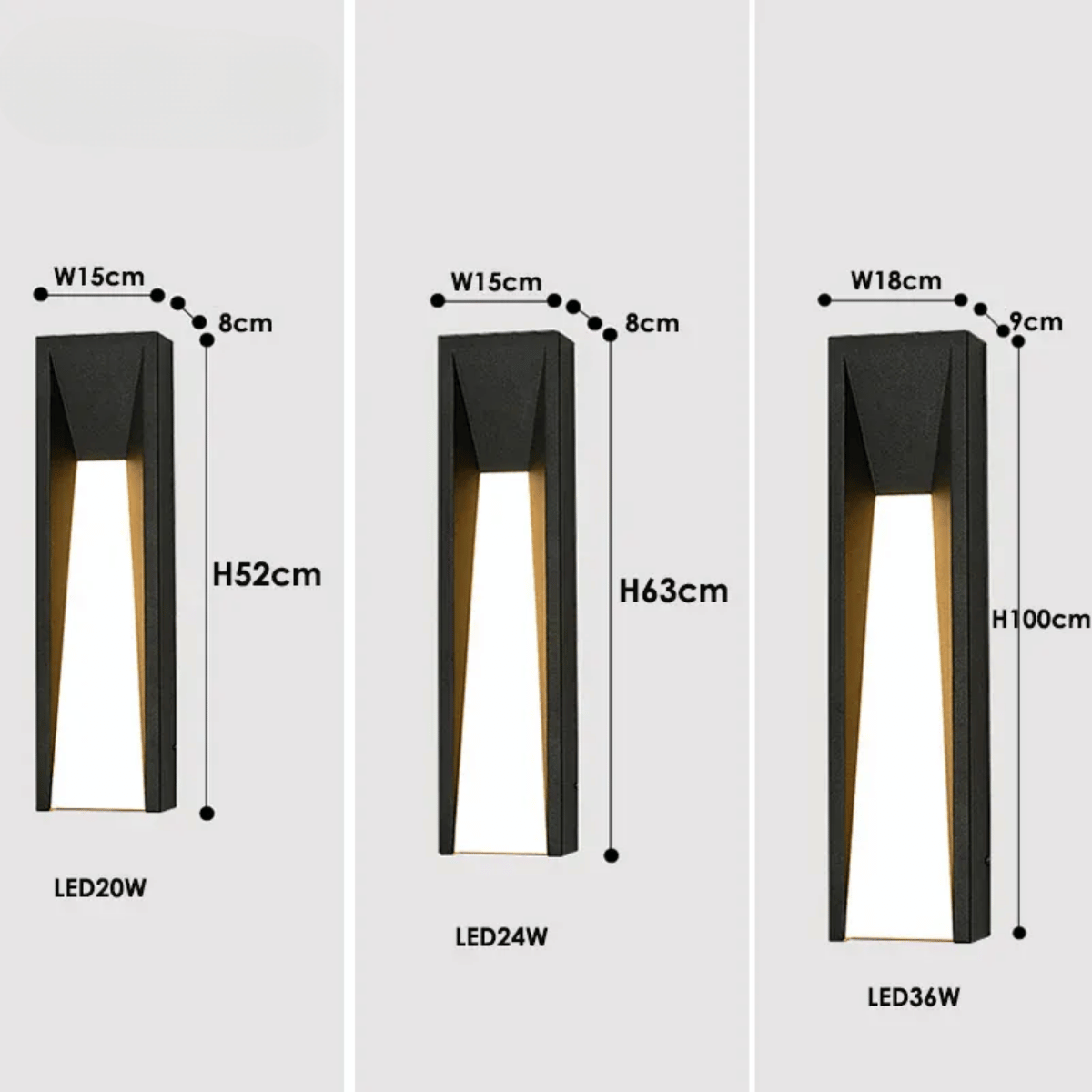 Verthara Premium Black Exterior Porch Wall Light