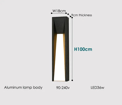Verthara Premium Black Exterior Porch Wall Light