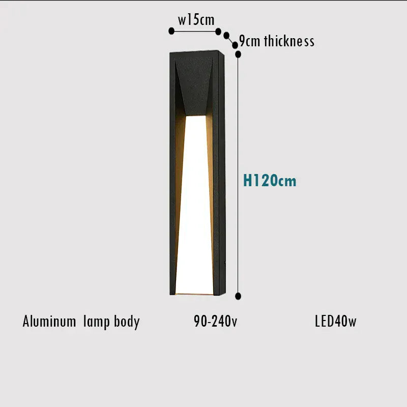 Verthara Premium Black Exterior Porch Wall Light