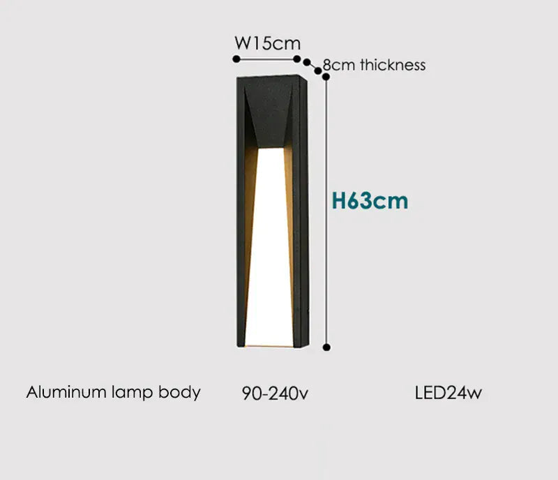 Verthara Premium Black Exterior Porch Wall Light