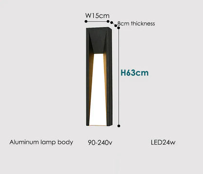 Verthara Premium Black Exterior Porch Wall Light