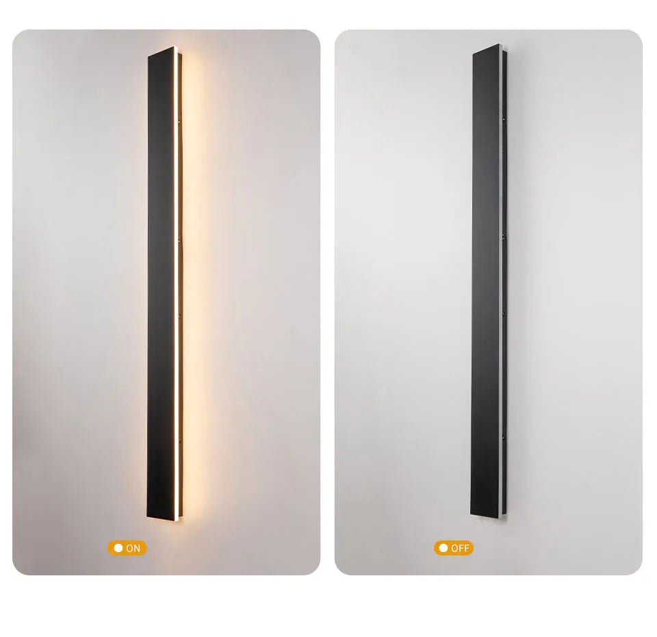 Verthara Premium Black Long Wall Sconce with Dimmer