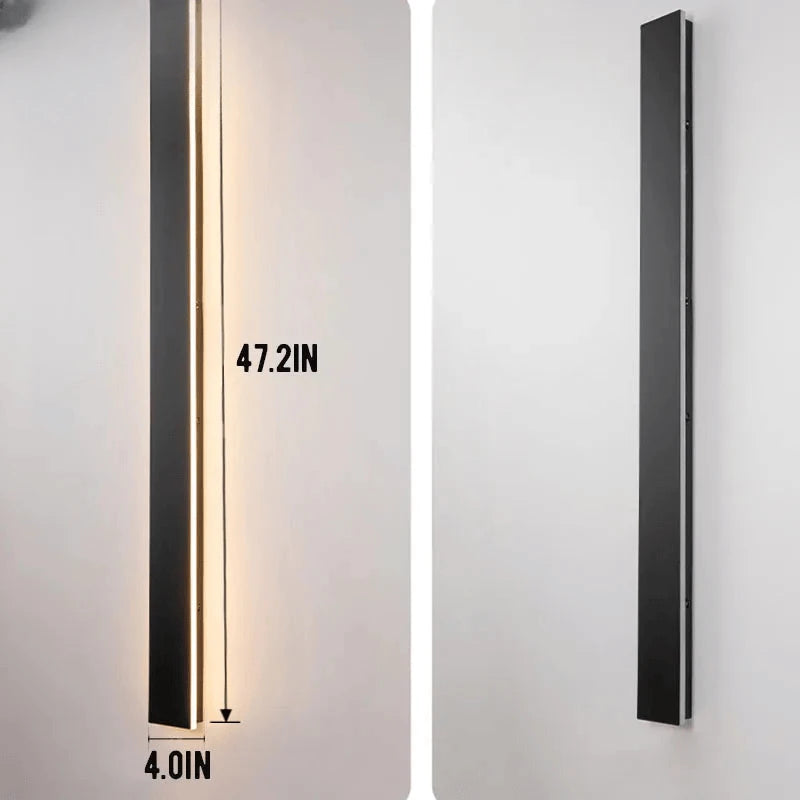 Verthara Premium Black Long Wall Sconce with Dimmer