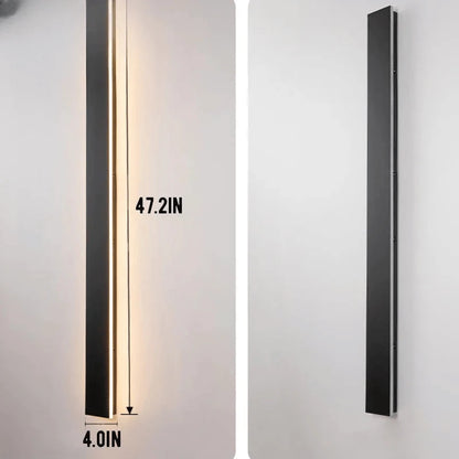 Verthara Premium Black Long Wall Sconce with Dimmer
