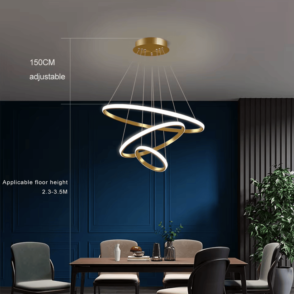 Verthara Premium Black Ring LED Pendant Light | Dimmable & Remote