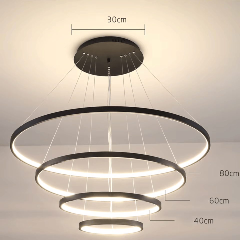 Verthara Premium Black Ring LED Pendant Light | Dimmable & Remote