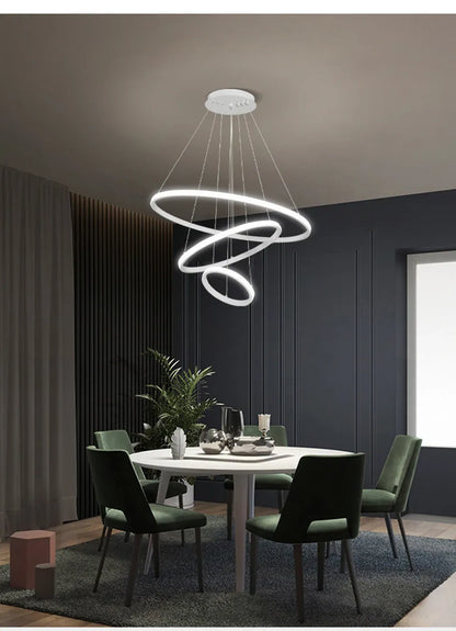 Verthara Premium Black Ring LED Pendant Light | Dimmable & Remote