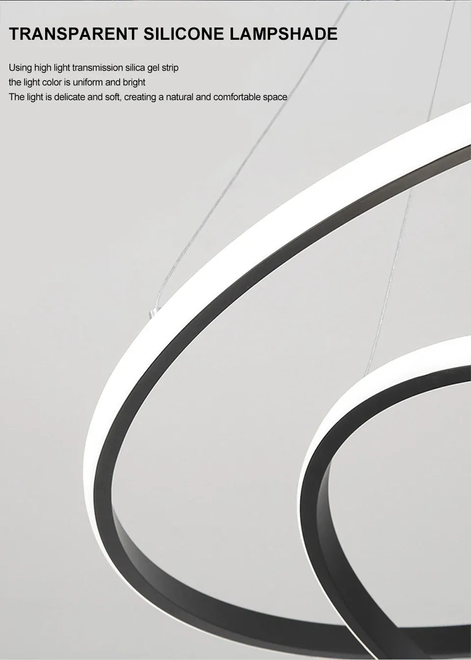 Verthara Premium Black Ring LED Pendant Light | Dimmable & Remote