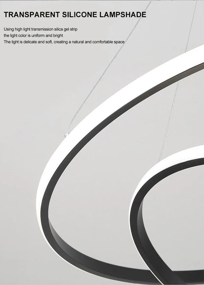 Verthara Premium Black Ring LED Pendant Light | Dimmable & Remote