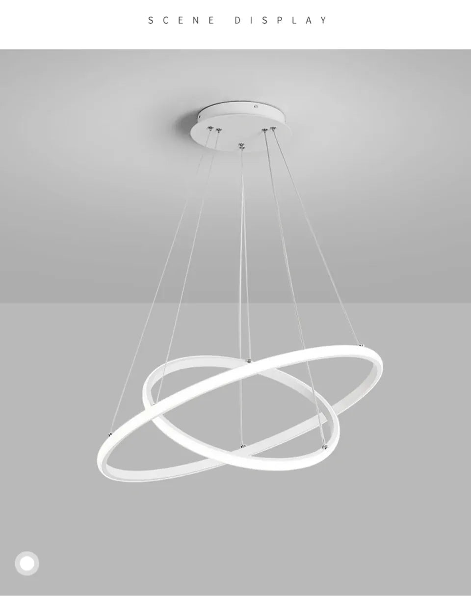 Verthara Premium Black Ring LED Pendant Light | Dimmable & Remote