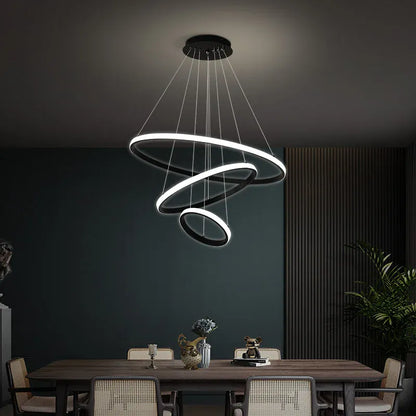 Verthara Premium Black Ring LED Pendant Light | Dimmable & Remote black 20-40-60-80cm