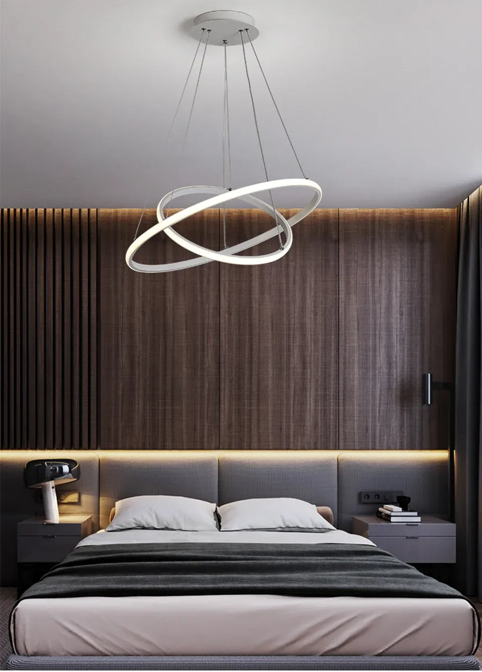 Verthara Premium Black Ring LED Pendant Light | Dimmable & Remote