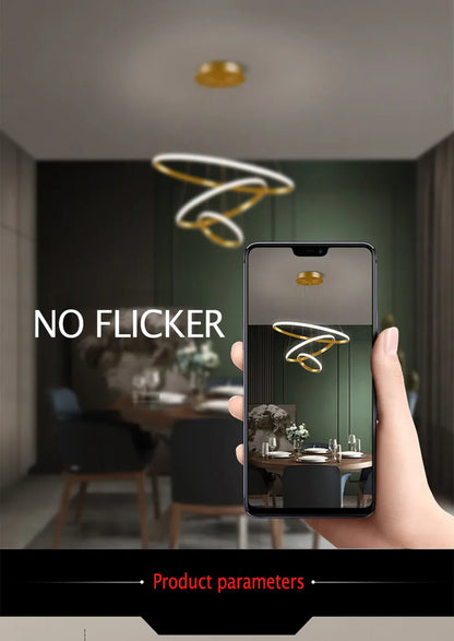 Verthara Premium Black Ring LED Pendant Light | Dimmable & Remote