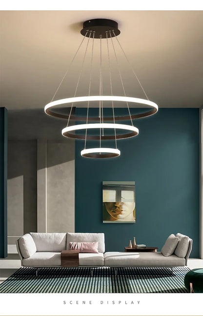 Verthara Premium Black Ring LED Pendant Light | Dimmable & Remote