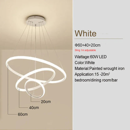 Verthara Premium Black Ring LED Pendant Light | Dimmable & Remote white 20-40-60cm
