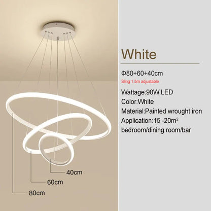 Verthara Premium Black Ring LED Pendant Light | Dimmable & Remote white 40-60-80cm