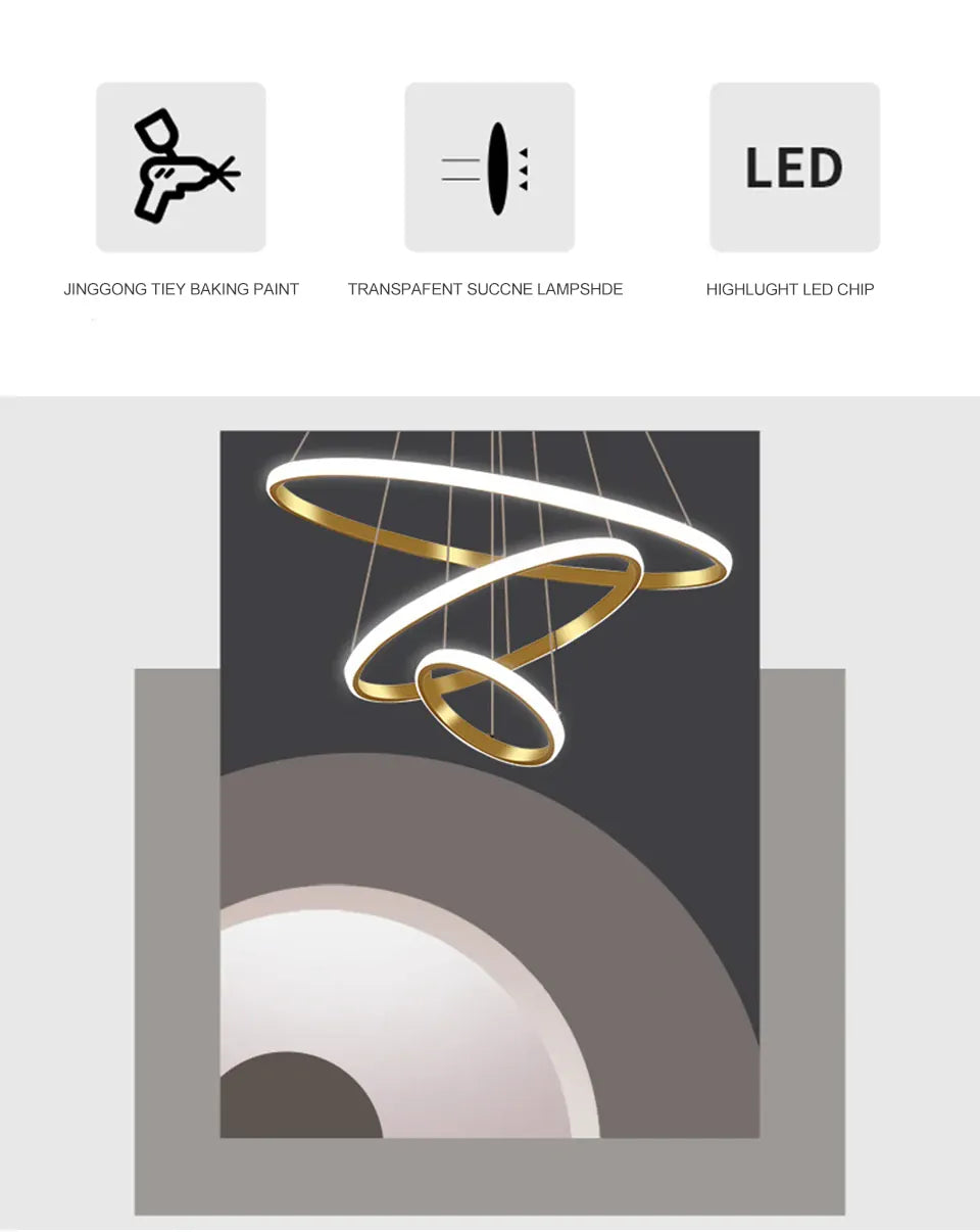 Verthara Premium Black Ring LED Pendant Light | Dimmable & Remote