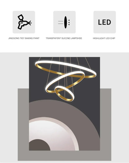 Verthara Premium Black Ring LED Pendant Light | Dimmable & Remote