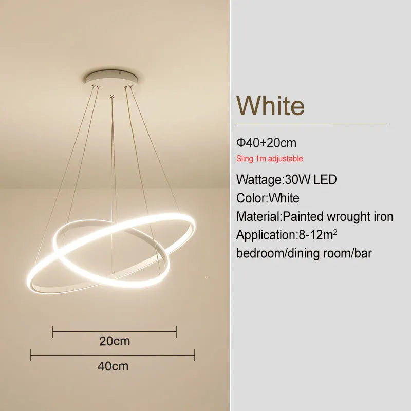 Verthara Premium Black Ring LED Pendant Light | Dimmable & Remote white 20-40cm