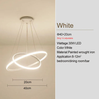 Verthara Premium Black Ring LED Pendant Light | Dimmable & Remote white 20-40cm