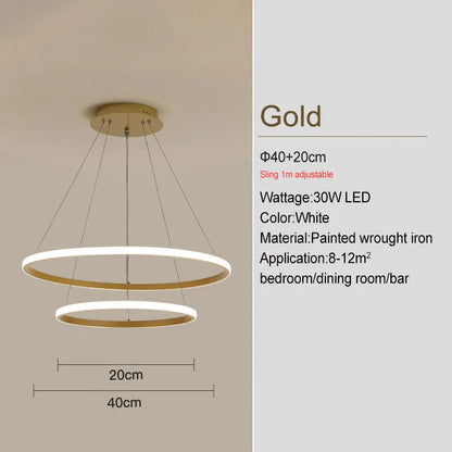 Verthara Premium Black Ring LED Pendant Light | Dimmable & Remote gold 20-40cm