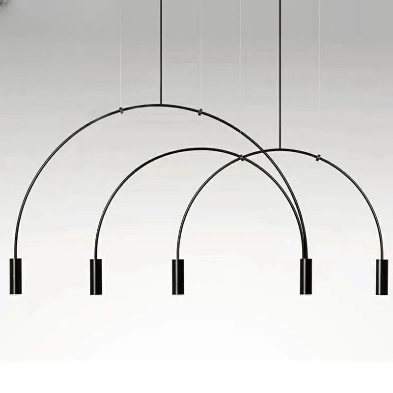 Verthara Premium Black Semicircle Arc Pendant Light | G9 LED | 3-Light