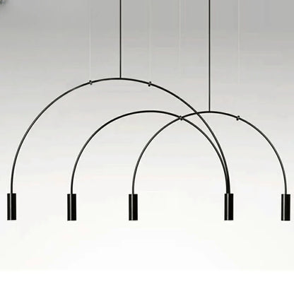 Verthara Premium Black Semicircle Arc Pendant Light | G9 LED | 3-Light
