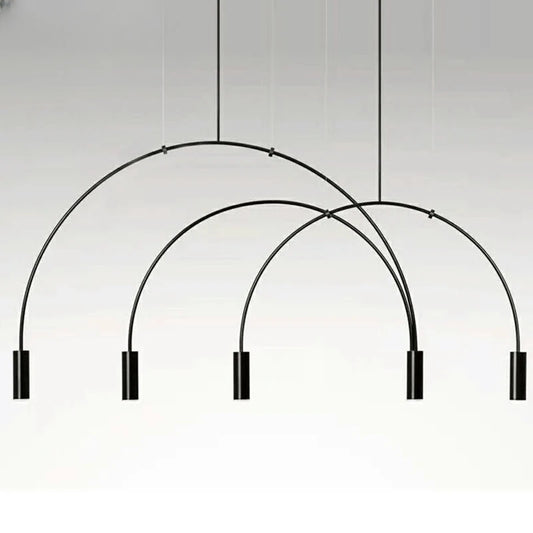 Verthara Premium Black Semicircle Arc Pendant Light | G9 LED | 3-Light