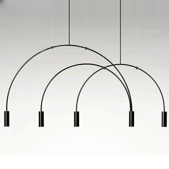 Verthara Premium Black Semicircle Arc Pendant Light | G9 LED | 3-Light
