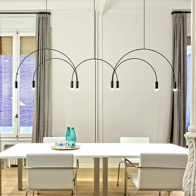 Verthara Premium Black Semicircle Arc Pendant Light | G9 LED | 3-Light