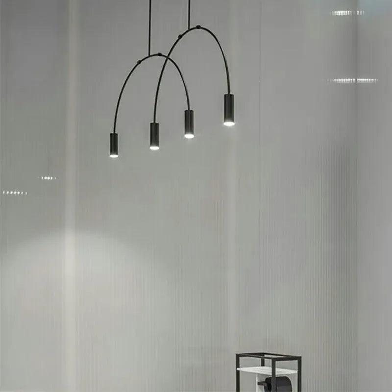 Verthara Premium Black Semicircle Arc Pendant Light | G9 LED | 3-Light