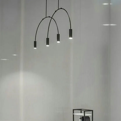 Verthara Premium Black Semicircle Arc Pendant Light | G9 LED | 3-Light