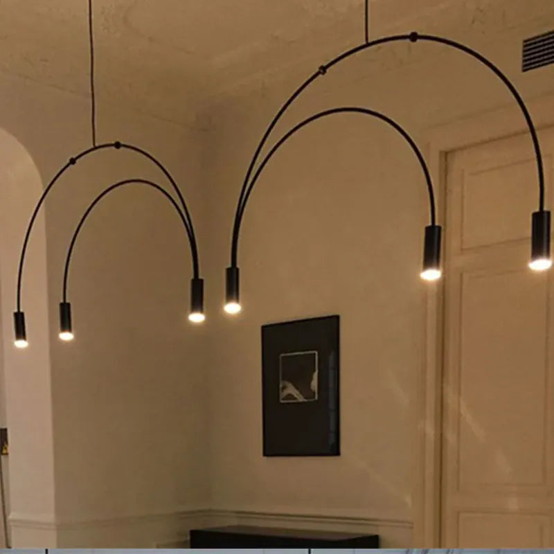 Verthara Premium Black Semicircle Arc Pendant Light | G9 LED | 3-Light