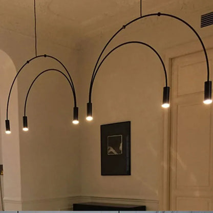 Verthara Premium Black Semicircle Arc Pendant Light | G9 LED | 3-Light