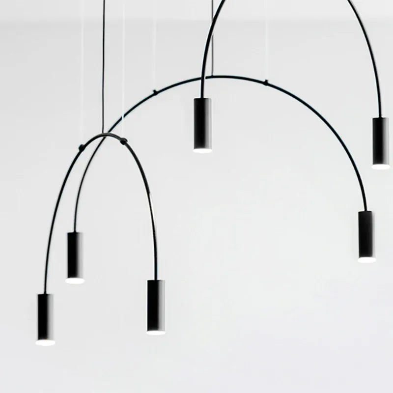 Verthara Premium Black Semicircle Arc Pendant Light | G9 LED | 3-Light