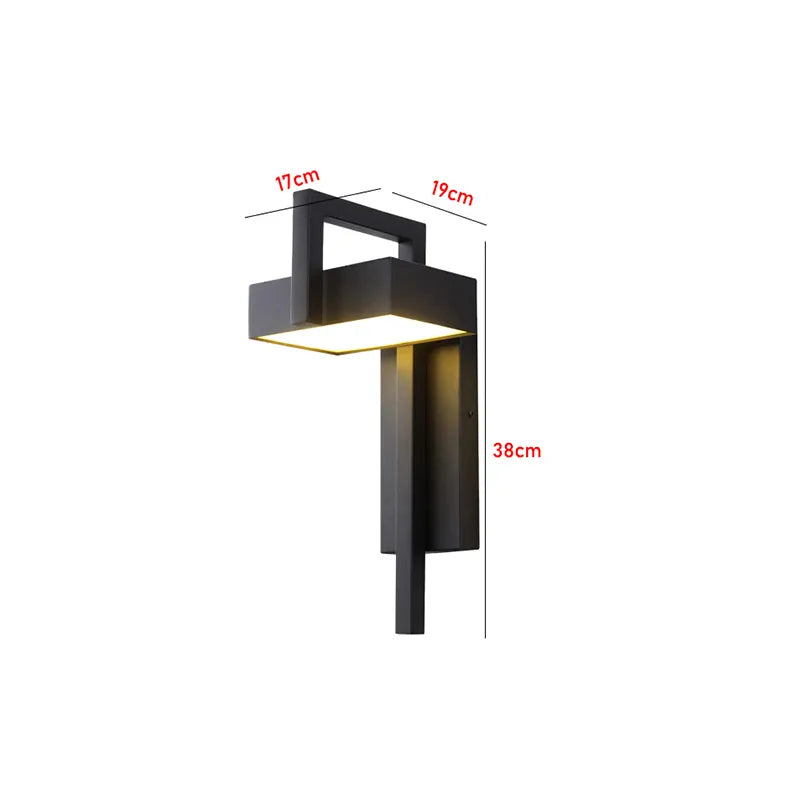 Verthara Premium Black Stainless Steel Outdoor Wall Light Cold White / 1pc
