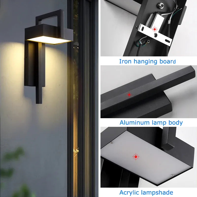 Verthara Premium Black Stainless Steel Outdoor Wall Light